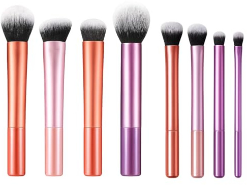 Real Techniques Pinselset, 8 Stück Make-up-Pinsel Set für Lidschatten, Highlights und Konturen, 16.4 cm Schminkpinsel Set, Ideal für tägliches Make-up und Reisen