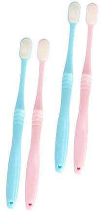 LALADEFIEE 4 Stück Pack Weiche Zahnbürsten Im Japanischen Stil für Erwachsene Leichte PP Zahnbürste mit Ergonomischem Griff Kompakt und Sanft Zur Mundpflege