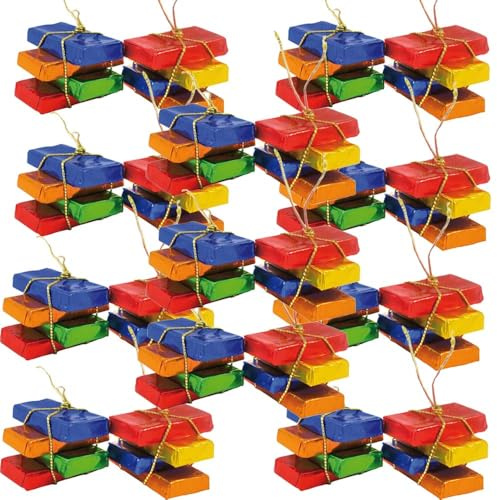 Christmas Milk Chocolate Napolitains 12.28g – Festive Mini Chocolate Squares for Christmas Tree Decorations (22 x Packs)