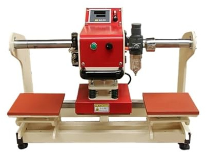 QAXRZCUCD Presse À Transfert Thermique 3838, Machine De Gaufrage Double Station Pneumatique, Imprimante D'étiquettes Marquage Chaud 3030, Outil Feuille for Logo Emplacement PréCis(380x380MM)