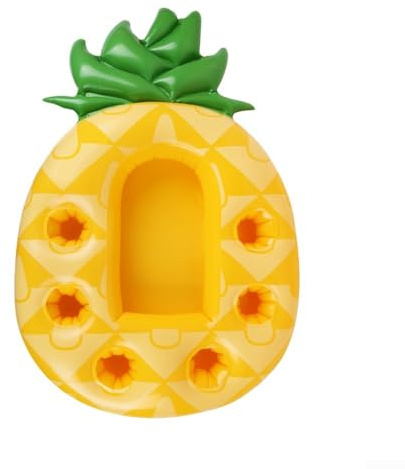Durashmall Cabana Bar flottant gonflable avec plusieurs emplacements pour tasses Flotteur de boisson portable en PVC pour piscine, jacuzzi et fêtes de plage, rangement facile de l'eau (ananas)
