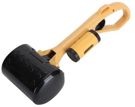OVAQUIXI Pelle à Crottes Polyvalente pour Animaux de Compagnie, Pelle à Poignée Dentelée Durable avec Sac Poubelle Externe, Boîte de Rangement pour Un Nettoyage Facile des Déchets (Jaune Noir)