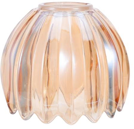 Abat-jour en Verre Tulipe Ambré Remplacement pour Lampe de Table et Plafonnier Décoration Rétro Vintage 12cm