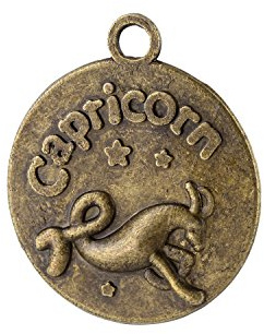Auroris - Kleiner Anhänger aus Zinklegierung Farbe: antik-Bronze Sternzeichen wählbar, Variante: Capricorn (Steinbock)