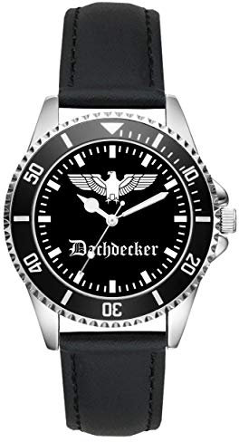KIESENBERG Herrenuhr Armbanduhr Dachdecker Geschenk Artikel Idee Fan Analog Quartz Lederarmband Uhr L-20048