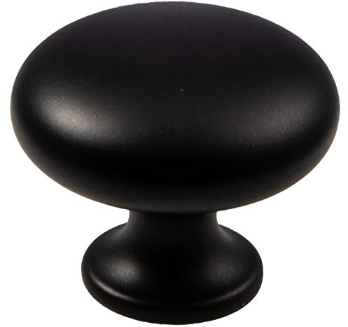Gedotec Design Möbelknopf schwarz matt Schrank-Knopf Vintage für Schubladen - DUKE | edler Türknopf rund | Kommoden-Knopf Küche mit Ø 31 mm | 1 Stück - Möbel-Knauf Antik klassisch mit Schrauben