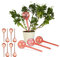 Relaxdays Globes d’arrosage en Plastique, Lot de 12, Distributeur Eau, Plantes, 2 semaines, 250 ML, Pot Fleurs, Rouge