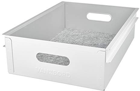 VanDeBord Einschub Aluminium, Schublade, Schubkasten, Drawer, Zubehör für Flugzeugtrolleys, Airline Trolleys und Bord Boxen (KSSU inkl. Filzeinlage)