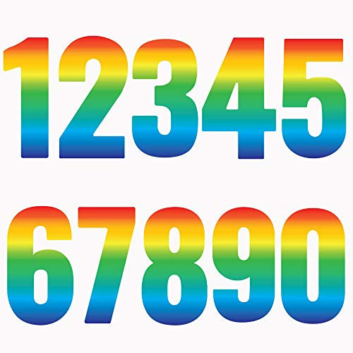 Pack of 4/40 PCS Trendy Rainbow Number Stickers for Wheelie Bins Waterproof Bin Numbers - Ideal for House door numbers,Out door Wheelie Bin V1169 Packwith®