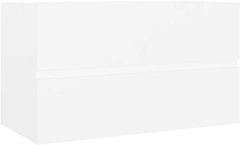 vidaXL Armario para Lavabo Lavamanos Inodoro Aseo Muebles Mobiliario Almacenamiento Estante Robusto Estable Madera Contrachapada Blanco 80x38,5x45 cm