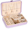 LANDICI Jewellery Box Small Jewellery Organiser for Women Girls, PU Leather Travel Jewellery Storage Case, Portable Jewellery Holder for Ring Earrings Necklace Bracelet, Jewellery Gift Box,Lavender