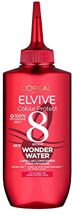 L'Oréal Paris Wonder Water, Liquid Hair Conditioner von Elvive Color Protect, 8 Sekunden Haarkur für geschädigtes, coloriertes Haar mit Lamellar-Technologie, 200 ml