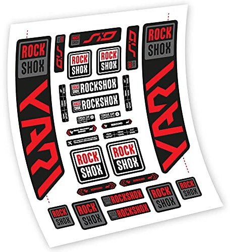 Vinyl-Aufkleber kompatibel mit Rock Shox Yari 2021 Gabel Aufkleber aus Vinyl Aufkleber Gabel (Rot)