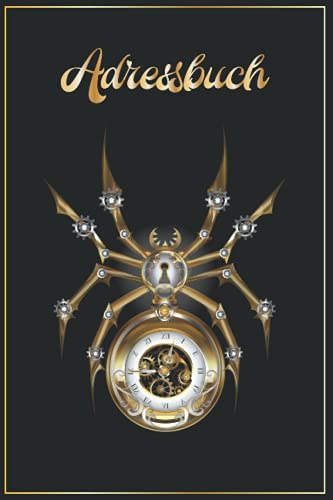 Abc Register A5: Luxuous Spinne Uhr Adressbuch Deutsch & Sozial Media Passwort Organizer || Telefonbuch Mit Register - Adressbuch A Z - Chefin Geschenke Lustig