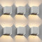 ledscom.de 6 Stück Wandleuchte CUBEL für außen, weiß, IP65, Up & Downlight, quadratisch + LED Lampe 501lm, warmweiß