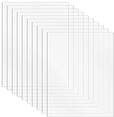 DRERIO - 10 hojas acrílicas de 1 mm de plexiglás acrílico transparente para manualidades, lámina de plástico acrílico de 1 mm para pintar, marco de fotos, impresión, etc. (15 x 10 cm)