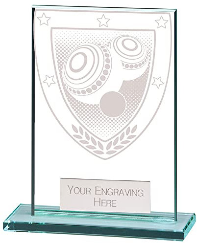 A1 PERSONALISED GIFTS Millennium Lawn Bowls Glass Trophies, 80mm