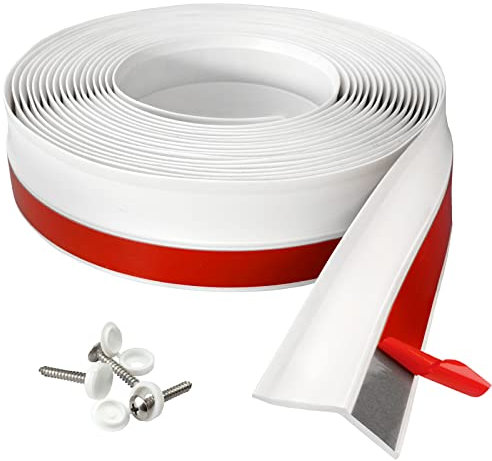Joint de porte de garage supérieur et latéraux, joints de porte de garage résistants aux intempéries, bande de rechange en caoutchouc de 10 m, blanc