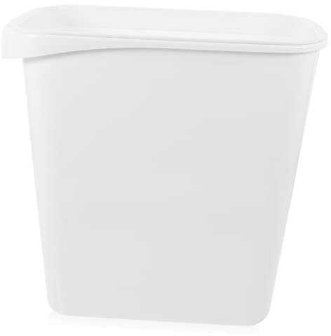 Cabilock Schmaler Mülleimer Toilette Mülleimer Mini-desktop-mülleimer Kleiner Abfallkorb Küchenabfalleimer Mini-mülleimer Kleiner Mülleimer Papierkorb Büro Weiß Rechteck Plastik