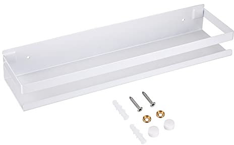 SUMTree étagère murale étagère de douche suspendre en acier inox panier de cuisine mural pour rangement (blanc, 40CM)