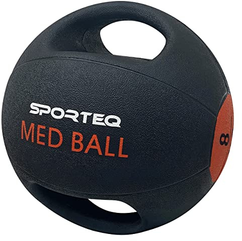 Sporteq Pro Medicine Ball - Strength Training Equipment for Core, Cardio Training - Workout Equipment with Double Handle Weighted Grip