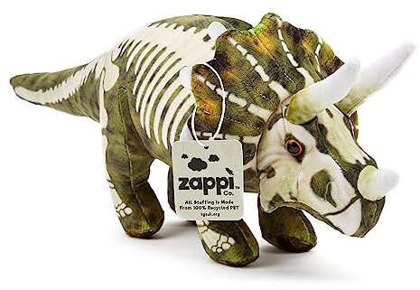 Zappi Co Kinder's Weiches Kuscheliges Plüschtier - Perfekte weiche Spielgefährten für Kinder im bedruckten Stil (38cm Länge) (Triceratops Dinosaurier)