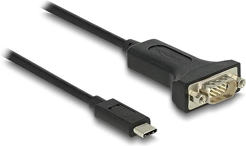 Delock Adapter USB Type-C(TM) zu 1 x Seriell RS-232 D-Sub 9 Pin Stecker mit Muttern 1 m