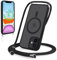 Yoedge Magnetische Handyhülle für iPhone 11 6,1 Hülle mit Band, Kompatibel mit MagSafe, Matt Transluzente PC + TPU Stoßfest Schutzhülle mit Abnehmbar Handyband Kordel zum Umhängen Case, Schwarz