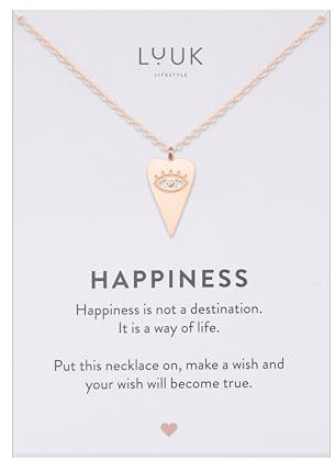LUUK LIFESTYLE Collana femminile con ciondolo a forma di cuore in acciaio inossidabile impermeabile, oro rosa