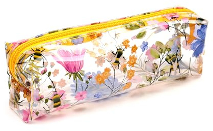 Puckator Federmäppchen transparent - Bienen - Nectar Meadows, Mehrfarbig, Transparentes Federmäppchen aus PVC mit Reißverschluss