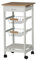 URBNLIVING 3 Tier Portable Oasis Bamboo Top MDF Kitchen Trolley Drawer Shelf Cart on Wheels