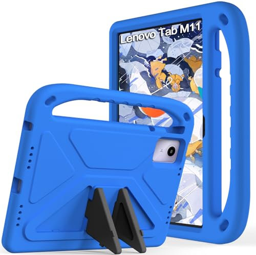 Cases for Lenovo tab M11 2024 11 Inch,Suitable for M11 TB330FU Kids Protective Handle Stand Case,EVA Light Weight Shockproof Case(Blue)