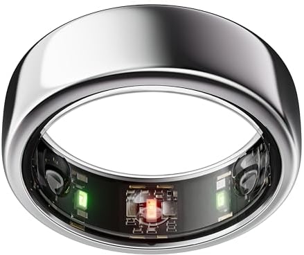 OURA Gen3 Horizon Smart-Ring - Größe 6, Silver | Wearable für Schlaf-, Herzfrequenz- und Fitnesstracking - Bis zu 7 Tage Akkulaufzeit - Kompatibel mit iOS/Android - Bestimme Deine Größe vor dem Kauf