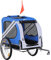 PawHut Rimorchio bici per cani animali 8 catarifrangenti barra di traino inclusa acciaio poliestere impermeabile max. 30 Kg 130L x 73L x 90H cm bianco e blu