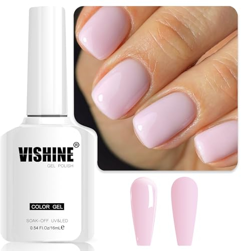 Vishine Smalto in gel semi-permanente, 16 ml, neutro, viola pastello, rosa gelatina, colore nude, gel trasparente, Soak-Off UV LED, lampada per unghie, Jelly Sheer Nail Art Gel E024
