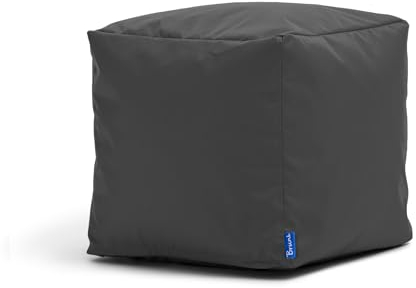 Bruni Sitzwürfel Cubo in Grau– 40x40x40 cm Sitzhocker aus Deutschland, Indoor- & Outdoor-Sitzcube, Fußhocker und Bodenkissen