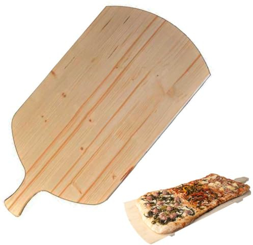 Bonussi Tagliere per Pizza a Metro Teglia Vassoio Legno Rettangolare con Manico 82x36cm