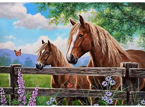 CEOVR Diamond Painting Bilder Erwachsene,5D DIY Diamond-painting Kits,Diamond Painting Set für Dekoration,30x40 cm (braun grün blau)
