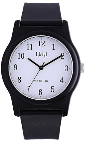 QQ Q & Q - Unisex Herrenuhr mit Gummi-Armband G22A-001VY - Uhr - Kunststoff - Schwarz - 37.70 mm