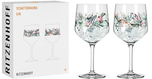 RITZENHOFF 3691003 Lot de 2 verres à gin 700 ml – Série Faune d'ombre – Verres avec motif animal léopard – Fabriqué en Allemagne