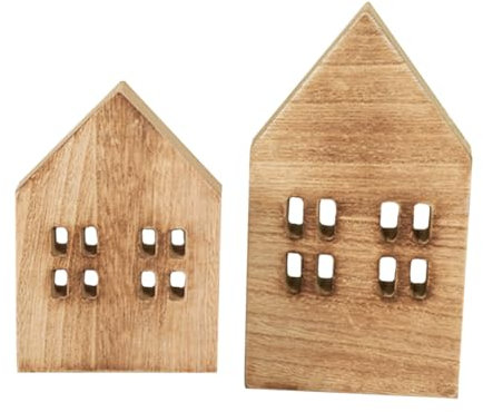 TOYANDONA 2stücke Teiliges Holzornament Deko Dekoratives Mini-häuschen Für Tisch Und Schreibtisch Für Festtage Und Kreative Miniatur-landschaften Stabil Und Farbenfroh