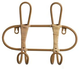 Romimex Porte-manteau mural en osier naturel 27 x 21 x 8 cm