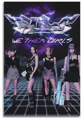 Aespa Print Albumcover signiert limitiertes Poster, Musikalbumcover-Poster, Pop-Hip-Hop-Rap-Sänger-Star, Musikposter, ästhetische Leinwand, Wandkunst für Mädchen und Jungen, Teenager,