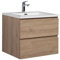 Badezimmer Badmöbel-Set Angela 60cm - Kastanien Eiche - Unterschrank Schrank Waschbecken Waschtisch