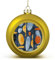 Weihnachtsschmuck, orange-braun, oval, bedruckt, Weihnachtskugel, 4 Stück, Weihnachtsbaum-Goldkugel-Ornamente mit Seil zum Aufhängen, für Feiertage und saisonale Dekoration