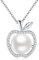 URONE Perlen Kette Silber 925 Apfel Perlen Anhänger Halskette Perle Schmuck Geschenke für Damen