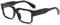 Long Keeper Retro Rechteckig Dicker Rahmen Sonnenbrille Quadratisch Rahmen für Damen Herren Vintage Klobige Brillen UV400 Schutz (Schwarz Transparent)