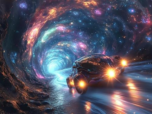 5D DIY Diamond Painting La voiture Magique Peinture Diamant Adulte, Diamond Painting Enfant, Tableau Strass Diamant Broderie Diamant Kit Complet, Pour Murale Décoration, Cadeau Femme 100x70cm t-3397