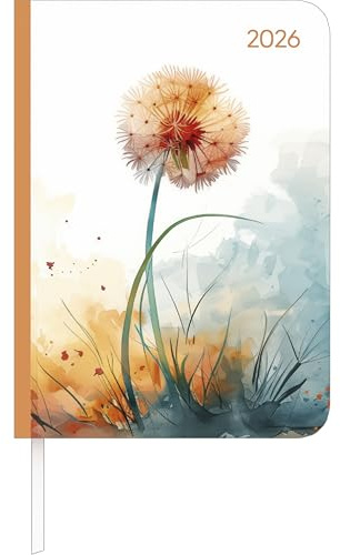 Alpha Edition - Lady Journal Blowballs 2026 – Taschenkalender A6 (11×15 cm) mit Monatsübersicht & Notizbereich, eleganter Terminplaner für Beruf, Schule & Alltag