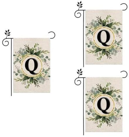 MQODLFP Q Gartenflagge Aus Leinen, Doppellagig, Doppelseitig, mit Buchstaben, für Den Urlaub, Outdoor-Flagge, Dekorationsflagge